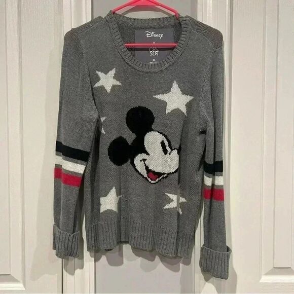CHASER Disney Mickey Mouse Cotton Blend Long Sleeve Crew Neck Pullover - Picture 2 of 4